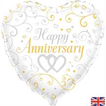 Happy Anniversary Linked Heart 18" Foil | Helium Balloon