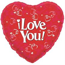 I Love You Red Heart 18" Foil | Helium Balloon