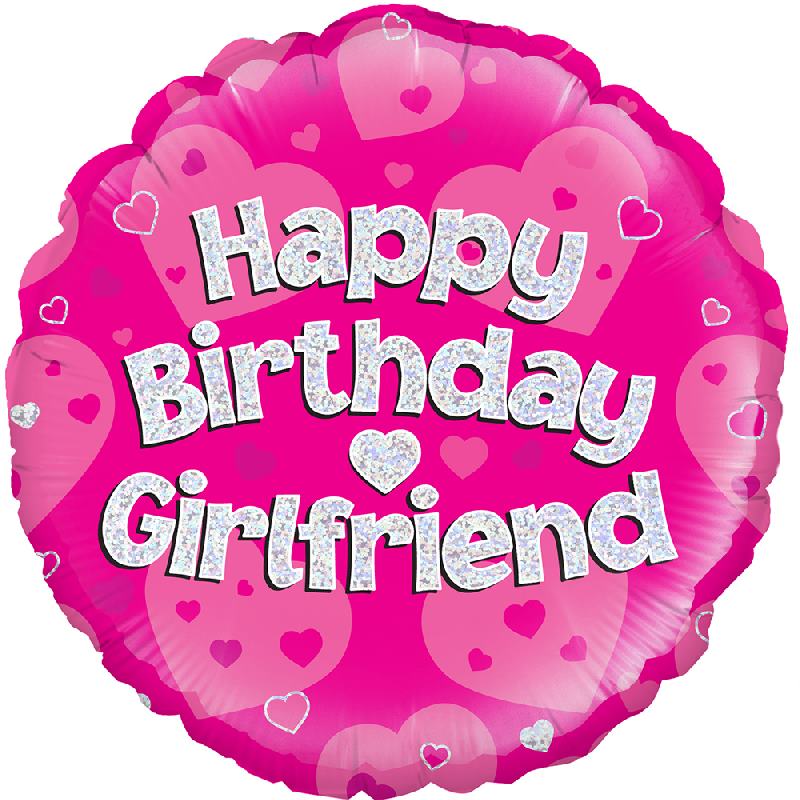 Happy Birthday Girlfriend Pink 18&#34; Foil | Helium Balloon
