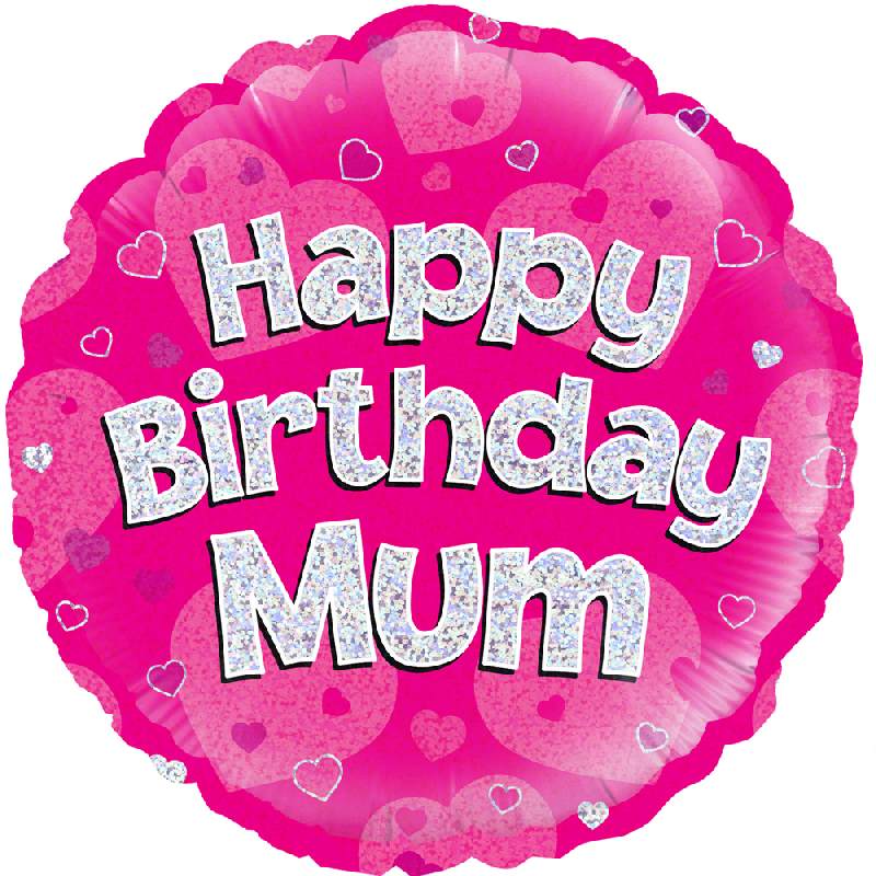 Happy Birthday Mum Pink 18&#34; Foil | Helium Balloon