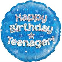 Happy Birthday Teenager Blue 18" Foil | Helium Balloon