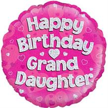 Happy Birthday Grandaughter Pink 18" Foil | Helium Balloon