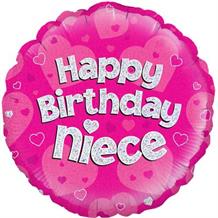 Happy Birthday Niece Pink 18" Foil | Helium Balloon