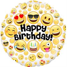 Emoji Happy Birthday 18" Foil | Helium Balloon