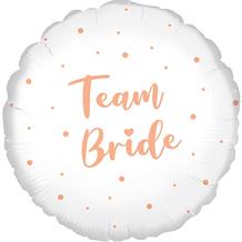 Team Bride | Rose Gold Dots 18" Foil | Helium Balloon