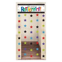 Happy Retirement Confetti Dots Doorway Hanging String Curtain Party Decoration