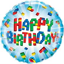 Building Blocks Happy Birthday 18" Foil | Helium Balloon