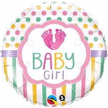 Baby Girl Love Feet Baby Shower 18" Foil | Helium Balloon