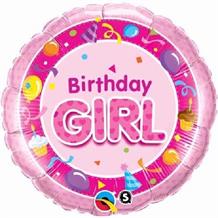 Pink Birthday Girl 18" Foil | Helium Balloon