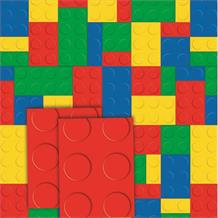 Building Blocks | Bricks Gift Wrap -  2 Sheets, 2 Gift Tags
