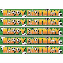 3D Football Happy Birthday Foil Banner | Decoration