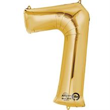 Anagram Gold 35" Number 7 Supershape Foil | Helium Balloon