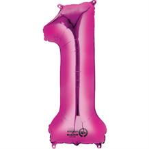 Anagram Pink 35" Number 1 Supershape Foil | Helium Balloon