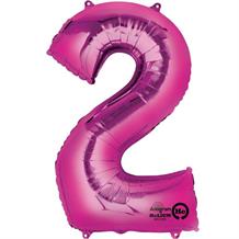 Anagram Pink 35" Number 2 Supershape Foil | Helium Balloon