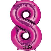 Anagram Pink 35" Number 8 Supershape Foil | Helium Balloon