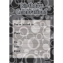 Black Glitz Age Milestone Party Invitations | Invites