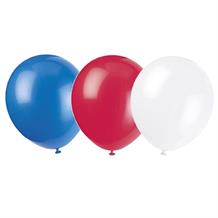 Red White and Blue Party Latex Balloons