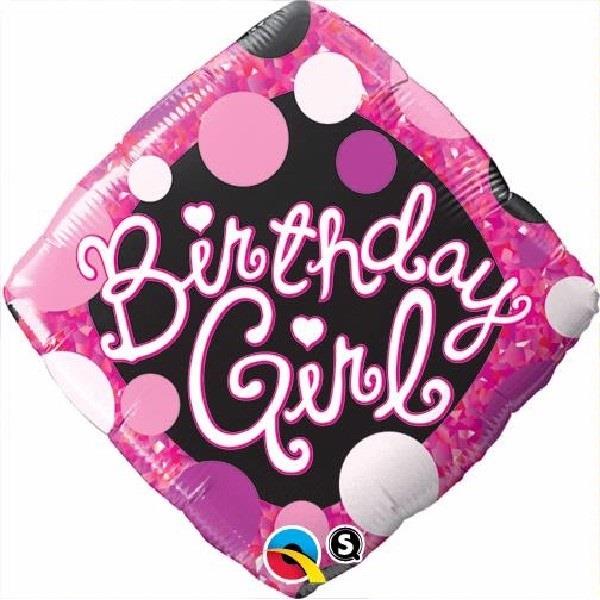 Pink Diamond Birthday Girl 18&#34; Foil | Helium Balloon