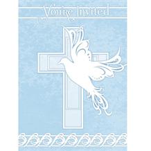 Blue Dove Cross Christening Party Invitations | Invites