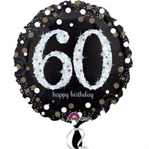Gold Sparkle 60th Birthday Foil Helium Balloon