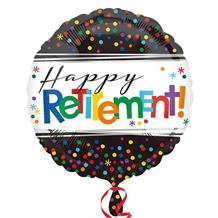 Happy Retirement Confetti Dots 18" Foil | Helium Balloon