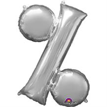 Anagram 34" Silver Percentage Symbol Foil Balloon