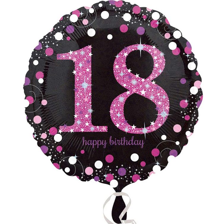 Pink Sparkle 18th Birthday Foil Helium Balloon