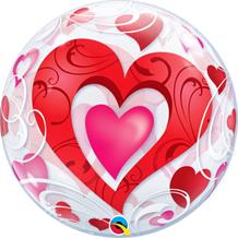 Love | Red Hearts 22" Bubble Balloon