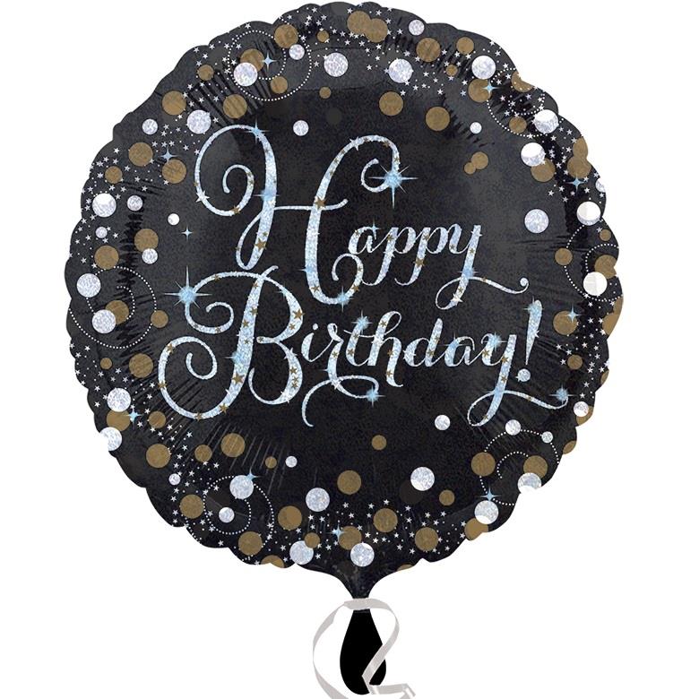 Gold Sparkle Happy Birthday 18&#34; Foil | Helium Balloon