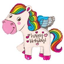 Rainbow Unicorn Happy Birthday 35" Foil | Helium Balloon