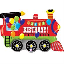Train Shaped Happy Birthday 37" Foil | Helium Balloon