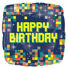 Happy Birthday Pixel | Retro Gamer 18" Foil | Helium Balloon