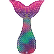Mermaid Tail Glitter Holographic Giant 46" Foil | Helium Balloon