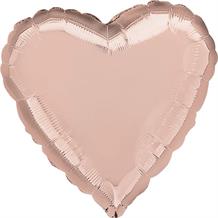 Anagram Rose Gold Unpackaged Plain Coloured Heart 18" Foil | Helium Balloon