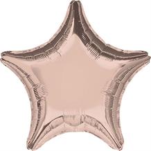 Anagram Rose Gold Unpackaged Plain Coloured Star 18" Foil | Helium Balloon