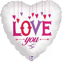 Love You Heart 18" Foil | Helium Balloon
