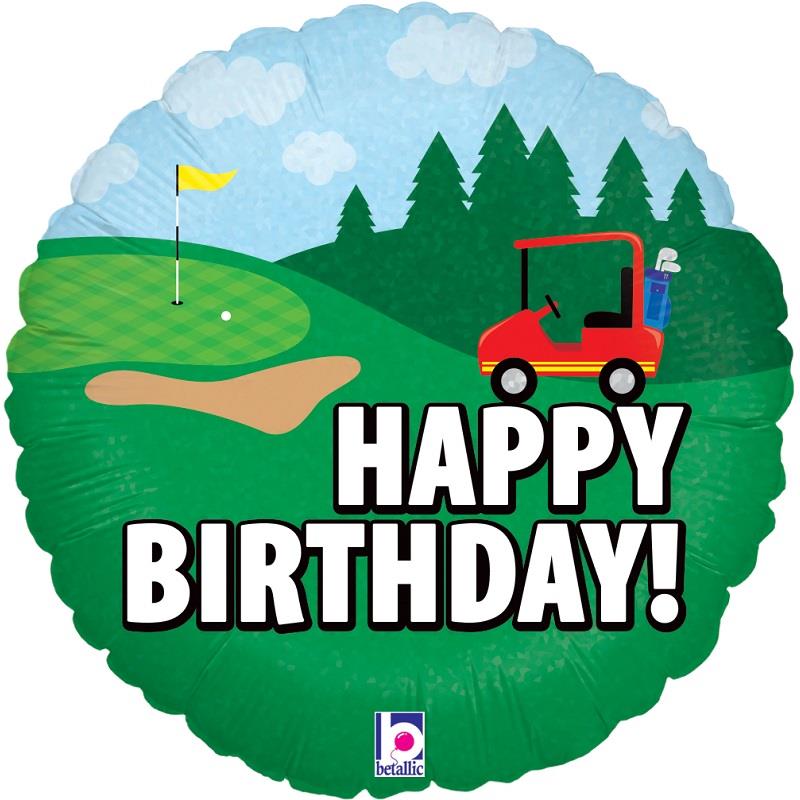 Golf Buggy Happy Birthday 18&#34; Foil | Helium Balloon