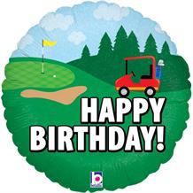 Golf Buggy Happy Birthday 18" Foil | Helium Balloon