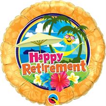 Happy Retirement Tropical Beach 18" Foil | Helium Balloon