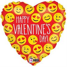 Emoji Valentines Heart 18" Foil | Helium Balloon