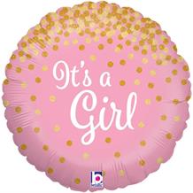 It’s a Girl Confetti Holographic 18" Foil | Helium Balloon