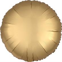Anagram Gold Satin Luxe Unpackaged Plain Coloured Circle 18" Foil | Helium Balloon