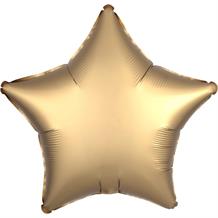 Anagram Gold Satin Luxe Unpackaged Plain Coloured Star 18" Foil | Helium Balloon