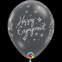 Happy Engagement Sparkles Diamond Clear 11" Latex Party Balloons