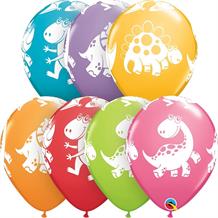 Colourful Dinosaurs 11" Qualatex Latex Party Balloons