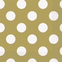Gold Polka Dot Party Napkins | Serviettes