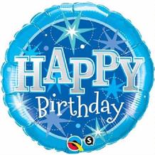 Blue Sparkle Happy Birthday 18" Foil | Helium Balloon
