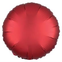 Anagram Red Satin Luxe Unpackaged Plain Coloured Circle 18" Foil | Helium Balloon