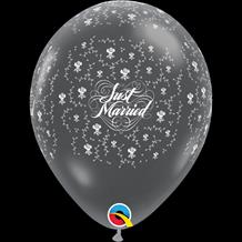 Just Married | Flowers Diamond Clear 11" Latex Party Balloons
