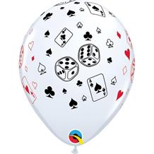 Casino | Cards and Dice 11" Qualatex Latex Party Balloons
